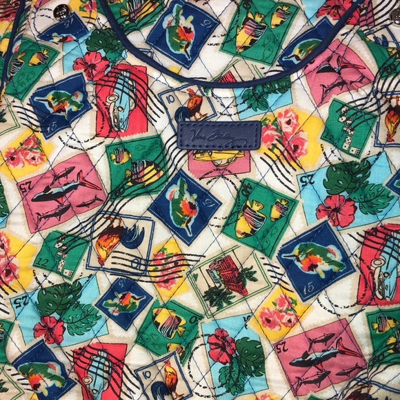 Vera Bradley Cuban Stamps Large Tote NWOT - Picture 7 of 7
